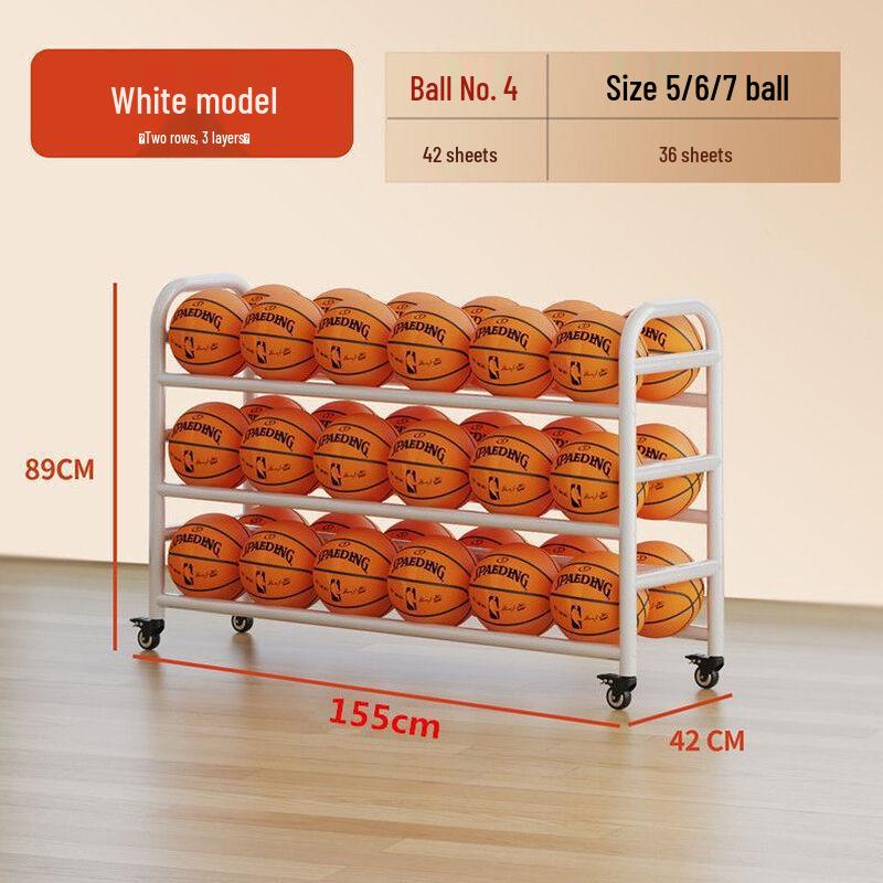 WEZHO Mobile Basketball Storage Rack