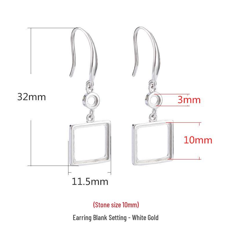 

Заготовки для серег из стерлингового серебра 925 пробы в старинном стиле для женщин - Квадратные пусеты и подвески с янтарными и бирюзовыми швензами