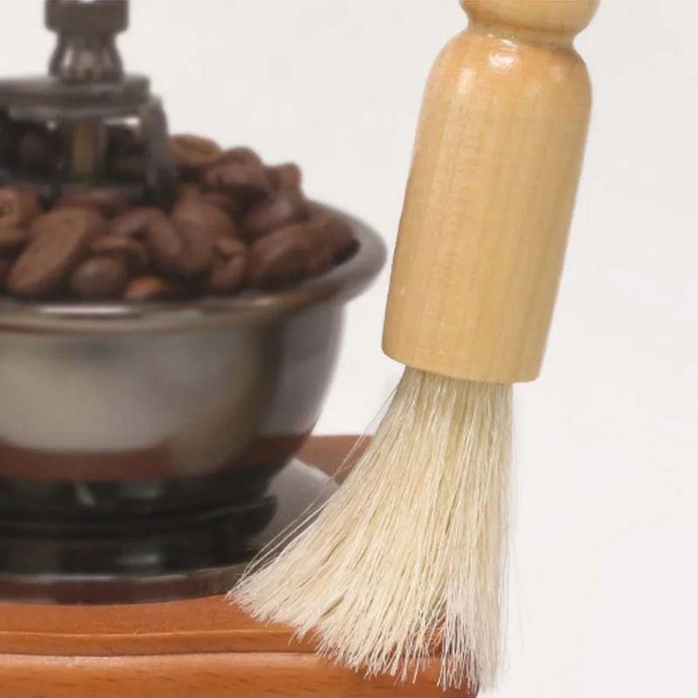 Plastic Coffee Brush Set Wooden Handle Grinder Cleaning Brush Espresso Brush Kit  Cleaning Tools