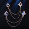 Elegant Tassel Rhinestone Cross Collar Pin For Shirts Fashionable Enthusiasts Suit Shirt Collar Brooch Trendy Jewelry