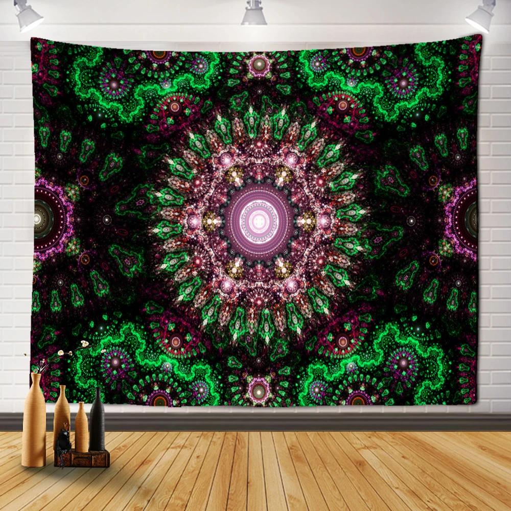 Гостиная в стиле бохо Психоделическое колдовство Общежитие Простыни Домашний декор — фото 19