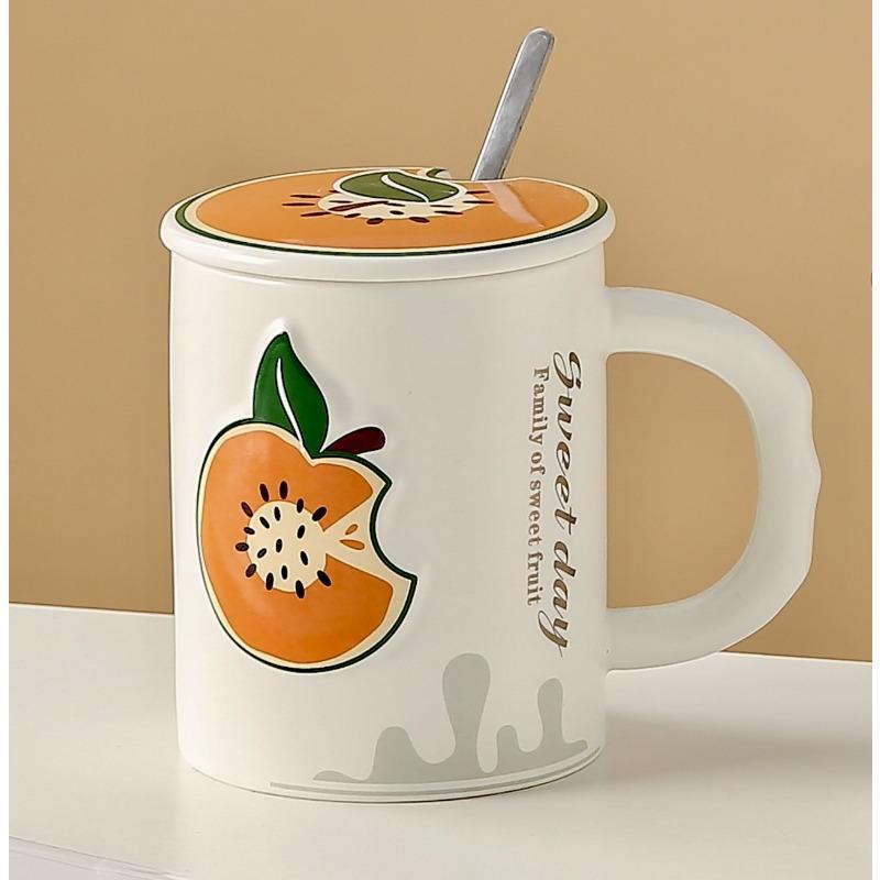 Creative Fruit Ceramic Cup with High Appearance and Large Capacity Office Home Coffee Milk Cup  Gift Cup