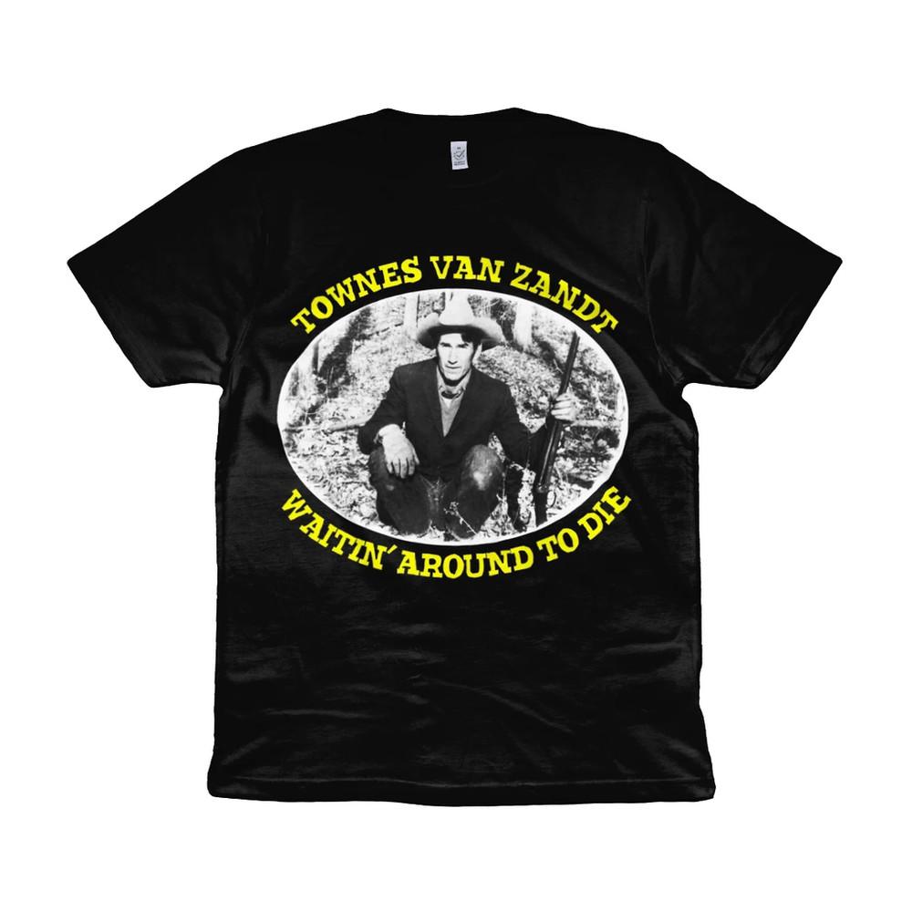 

Townes Van Zandt - Waitin Around To Die - Organic T-Shirt - Yellow Text XL