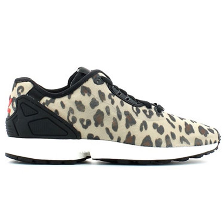 Adidas Originals ZX Flux Comfortable Leopard Print Leather Durable Breathable Supportive Low-Top Marathon Running Shoes Unisex Sneaker B23725