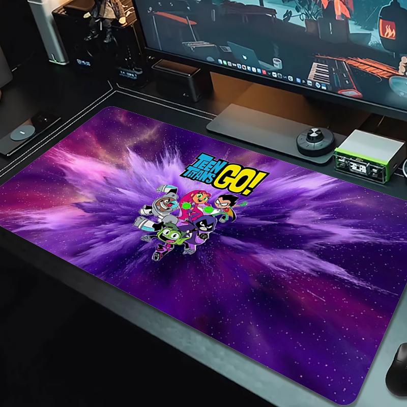 Teen Titans Mouse Pad Large Gaming Table Cushion Nonslip Laptop Tablet Big Mousepad Xxl Mat Mini Pc Playmat With Lock Edge