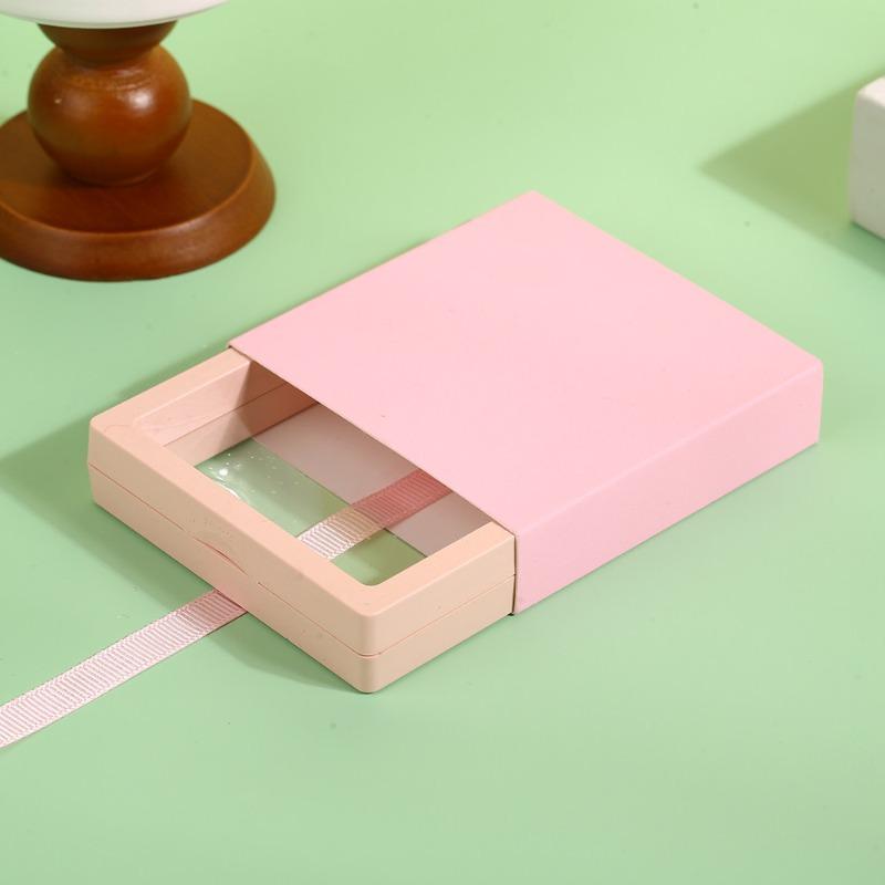 Necklace Ring Earing Bracelet StorageOrganizer Display Stand Solid Color Paper Gift Boxes Macaron Colored Packaging Gift Box PE Film Suspension Box