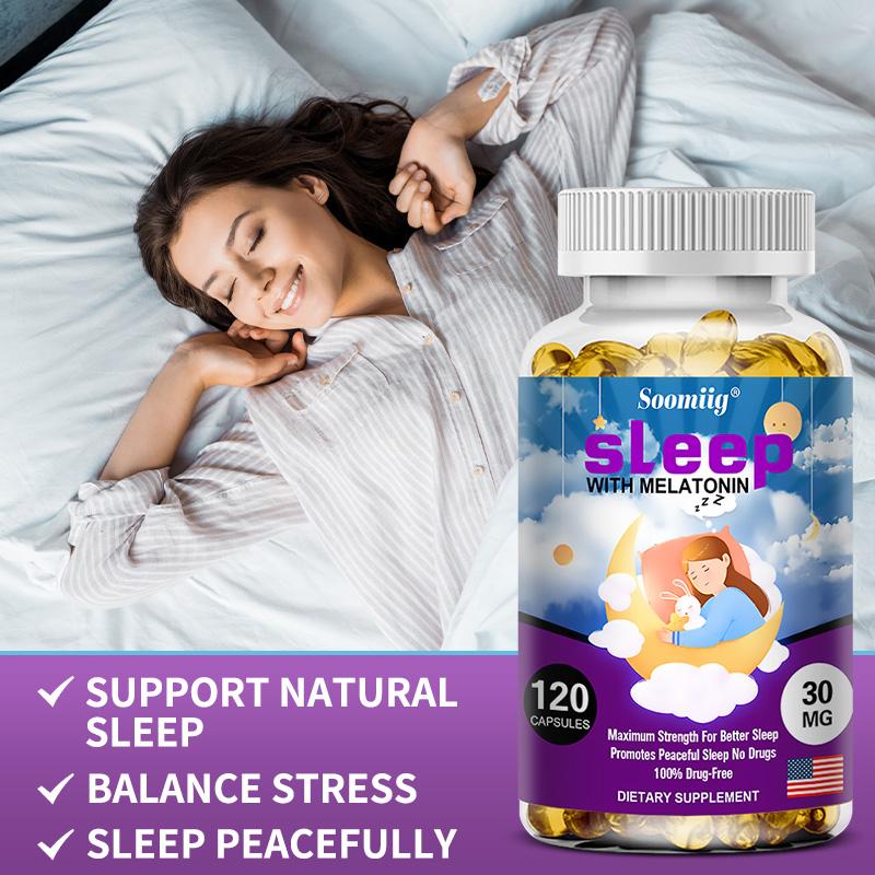 Melatonin 30mg Maximale Stärke Nachtschlafmittel Nahrungsergänzungsmittel, 120 Diätetische Nahrungsergänzungsmittel Weichkapseln