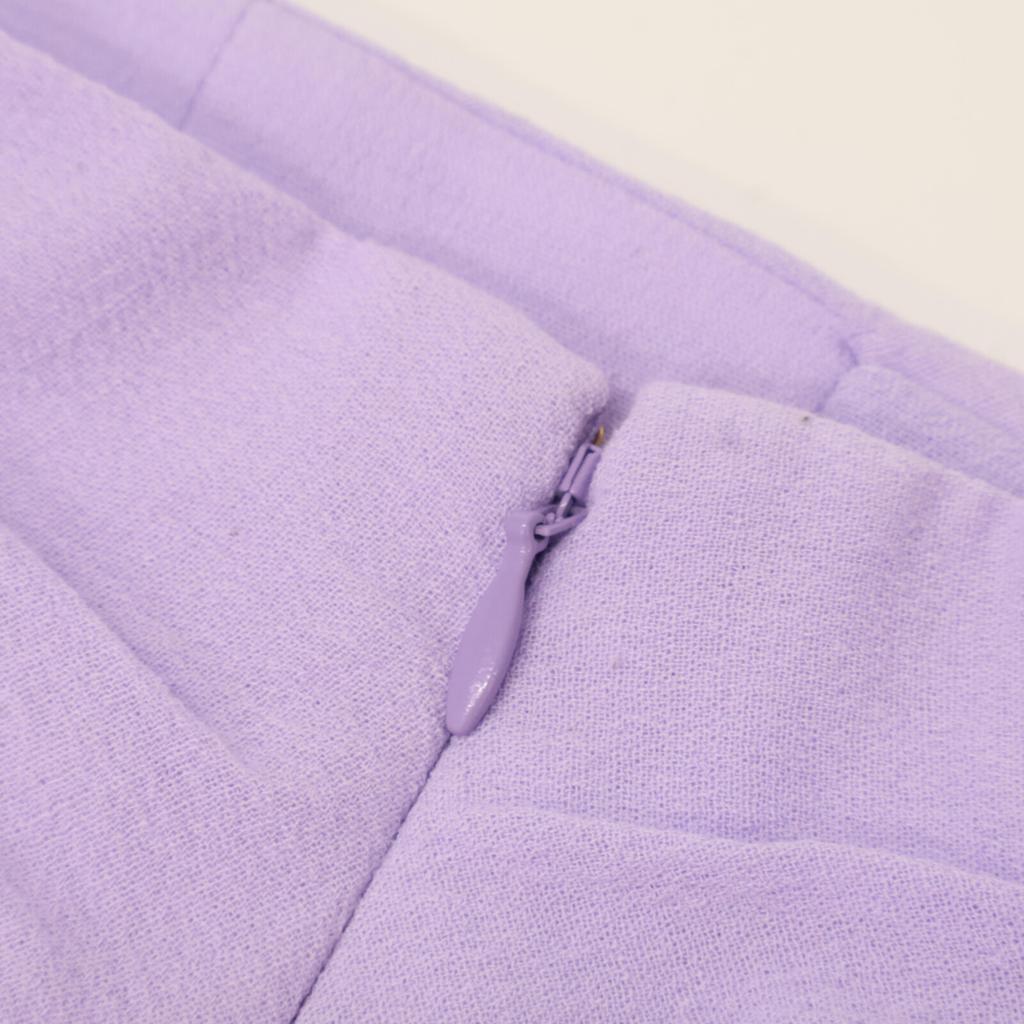 Mame Kurogouchi [/22Stainless Steel] MM22Stainless Steel SKO42 Crepe Hole High Waist Skirt 2 Light purpleUsed