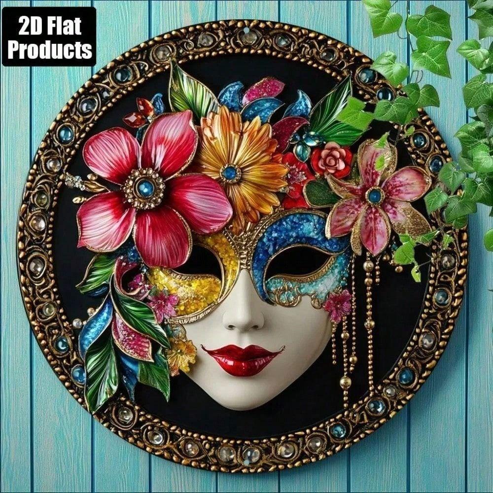 Decorazione da Parete Rotonda in Metallo Carnevalesco Vintage per Bar di Casa Regalo