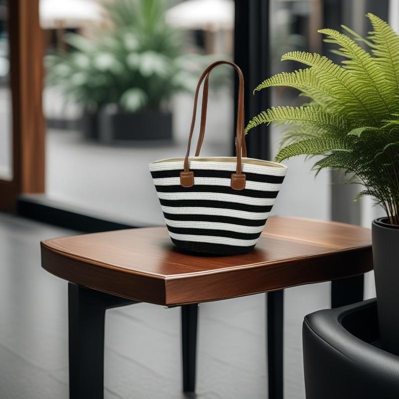 Strohtasche Damen Sommerwind neu Strand Meerseite Outdoor Urlaub Großraum Schultertasche