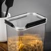 21.3 Cup Clear Ribbed Plastic Airtight Pantry Storage Container Stackable Food Organizer Dry Goods Cereal Pasta Rice Snacks