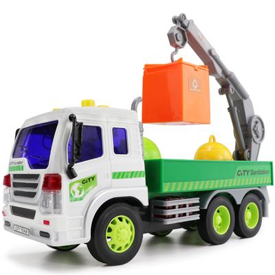 Παιδικά παιχνίδια Inertia Engineering Car Sound and Light Story Garbage Truck Crane Sanitation Truck Model Toy