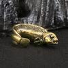 Solid Brass Deep Sea Fish Figurines Miniatures Desktop Ornaments Simulation Animal Small Statue Tea Pets Home Decorations Crafts