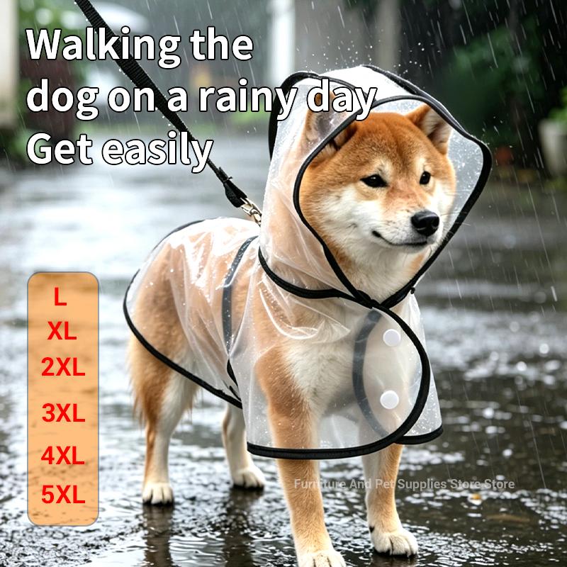 Transparent Waterproof Dog Raincoat, Raincoat for Small and Medium-Sized Dogs, Teddy and Bichon Frise Dog for Rainy Days Walking