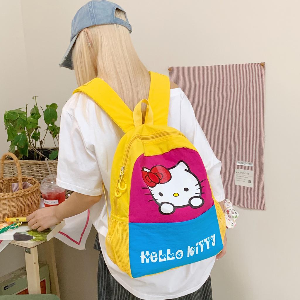 Cartoon Boys And Girls Backpack Cute Kitten Kindergarten Student Schoolbag Foreign Style Large Capacity Children'S Backpack