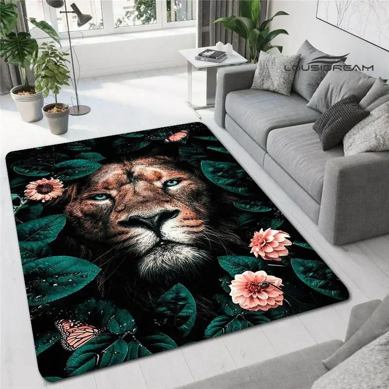 3D Lion Printed Carpet non-slip Carpet kitchen mats for floor decoracion anime rug Fashion yoga mat bedroom decor birthday gift