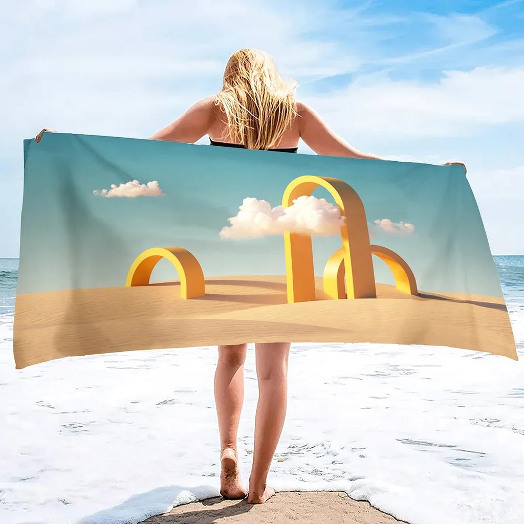 Modern Abstract Art Beach Towel, Microfiber Sandproof Beach Towels,Lightweight Large Oversized Beach Blanket for Travel Camping