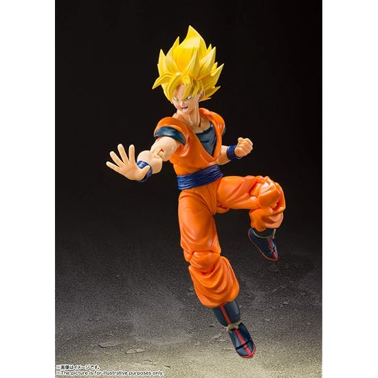 TAMASHII NATIONS S.H.Figuarts Dragon Ball Z Super Saiyan Full Power Son Goku, Environ. 140mm, PVC & A