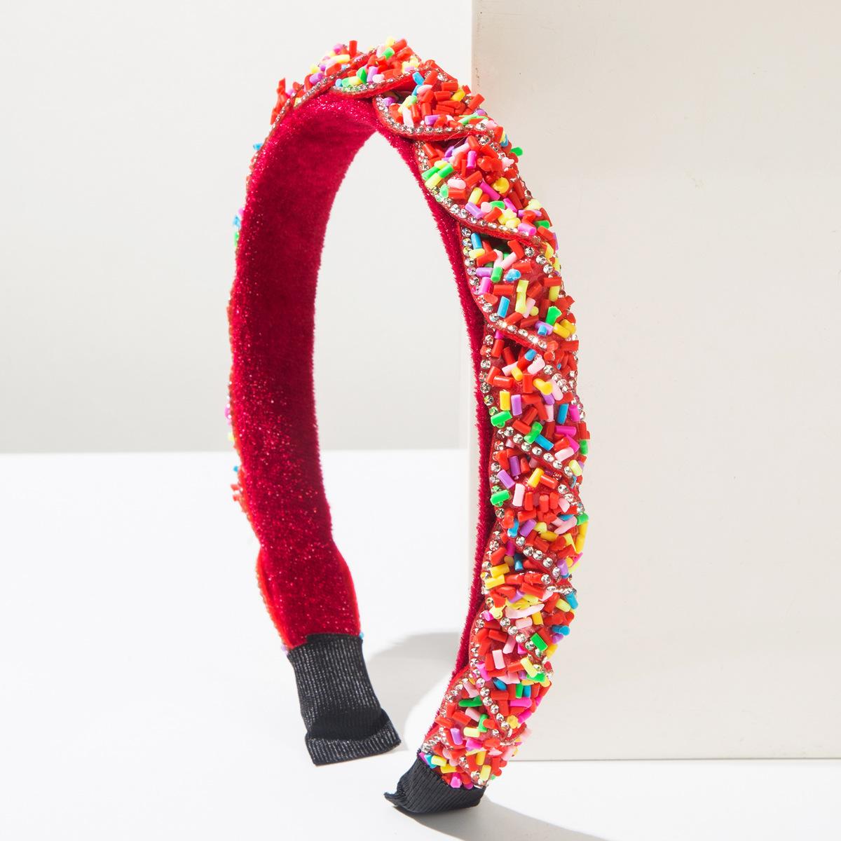 

New Style Hairband - Sweet and Cute, Knitted Headband with A High Crown, Versatile Hair Accessory for Women червоний
