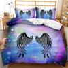 Engel Flügel Bettbezug Set Engel Märchen Thema Für Kinder Jugendliche Gib Niemals Auf Doppel Queen King Size Polyester Steppdeckenbezug