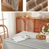 Table Runner With Fringe Long Natural Tassels Table Cover Washable Poly Cotton Tablecloth For Family Gatherings