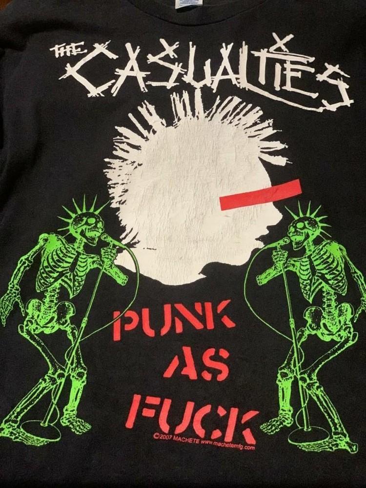

The Casualties Rock Band Punk As Fu@k Retro style Black T shirt NH26358 Unisex T-Shirt XL