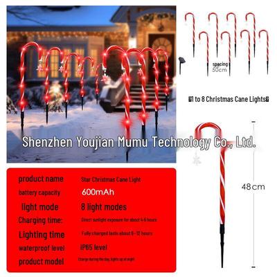 Solar-Weihnachtsstangen-Wegbeleuchtung (8er-Packung)