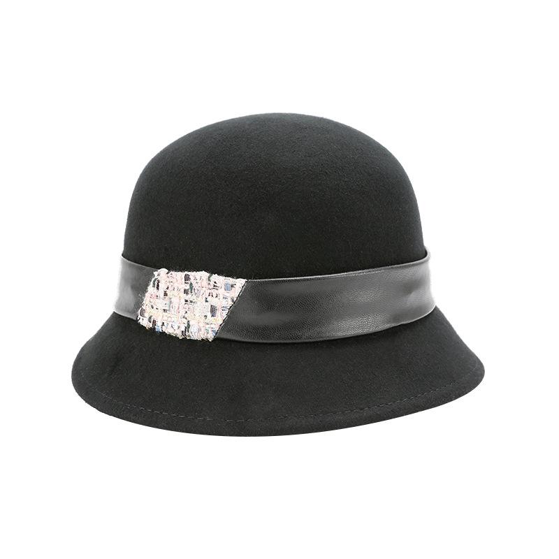 Autumn and Winter New British Celebrity Wool Top Hat Elegant Retro Basin Hat Versatile Fisherman Hat Children Age Reduction