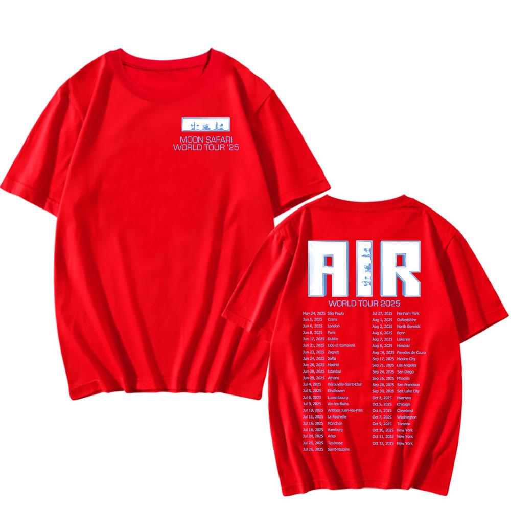 Baumwoll-T-Shirts Air MOON SAFARI Welttournee 2025 T-Shirt Sommer Kurzarm Herren Damen T-Shirts Locker Rundhals Freizeit T-Shirt Druck