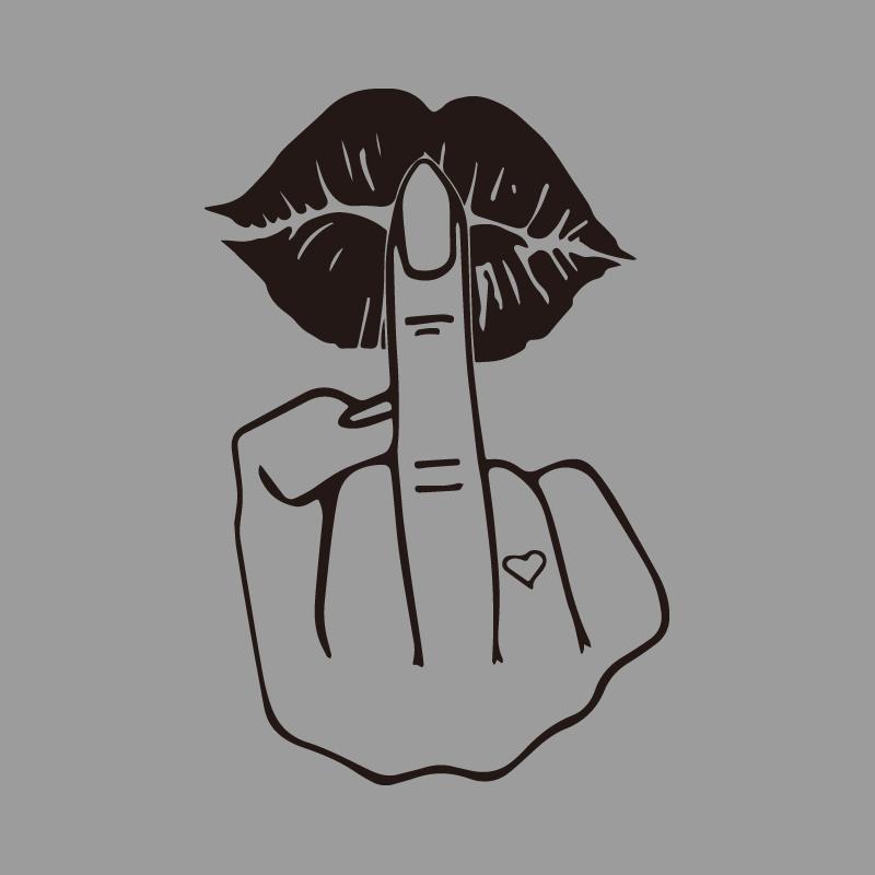 Give You a Kiss Like a Middle Finger Creative&funny Stickers for Cartoon Fans&lover,high Quality for Car Trucks Motorcycles