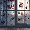 Halloween Shopping Mall Window Ghost Horror Sticker Explosion Halloween Party Decoration Blood Handprint Static Sticker