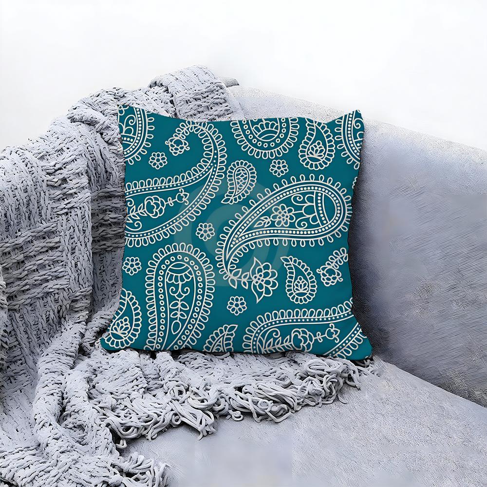 Classic Paisley Pattern Print Cushion Cover Premium Comfort Reversible Pillow Cove In One Design for Any Room Car Interior