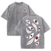 2026 Vintage Washed Black Dark Horror Eye Graphic T Shirt Distorted Grin Monster Print Oversized Men Casual Short Sleeve Tee