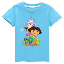 Dora Bambini Abbigliamento Cotone Bambine Manica Corta Capispalla Estivi Bambini T-shirt Carina Bambini Top Casuali