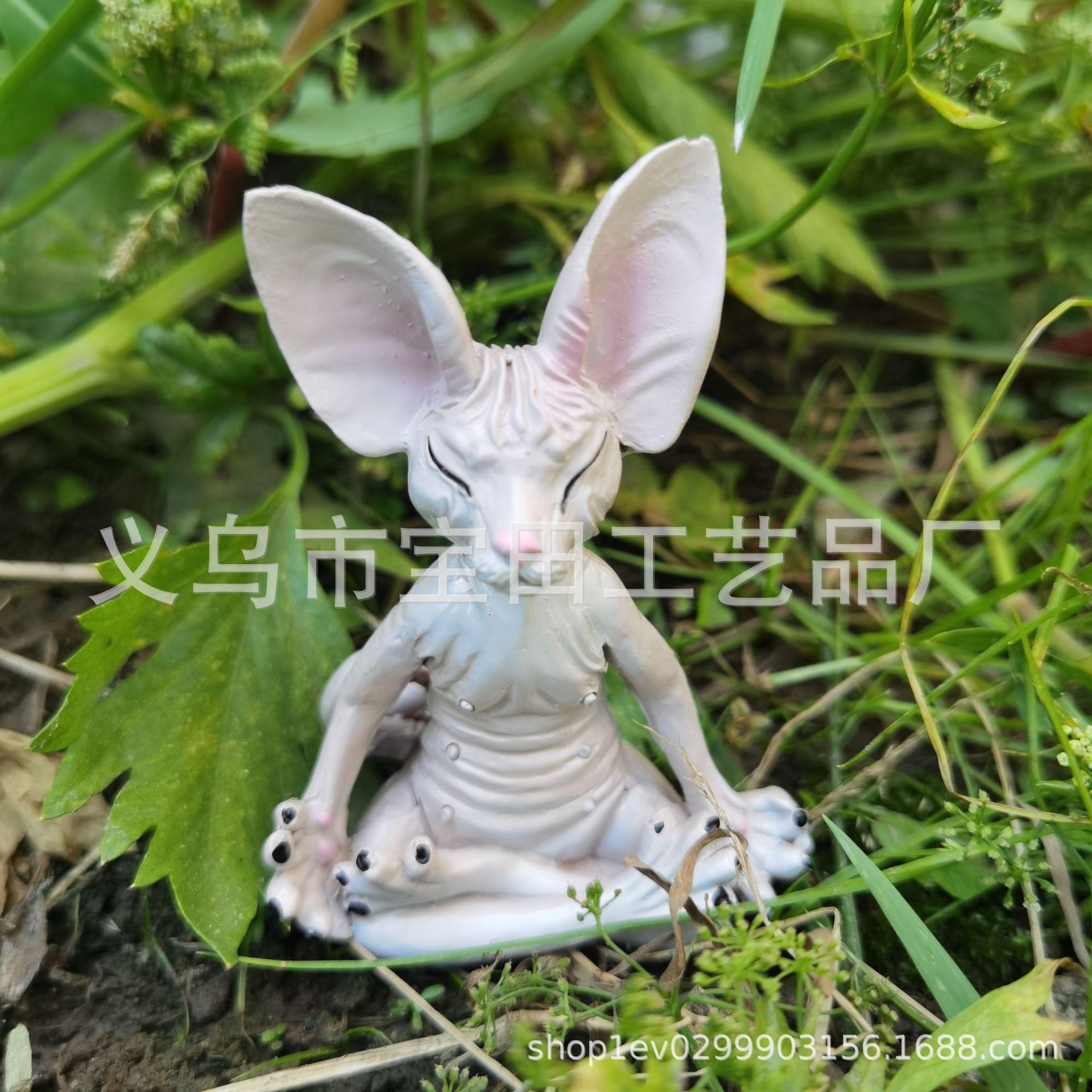 

Лысая кошка медитация йога Будда кошка украшение уличная скульптура комнатная медитация кошка смола ручная работа статуэтка