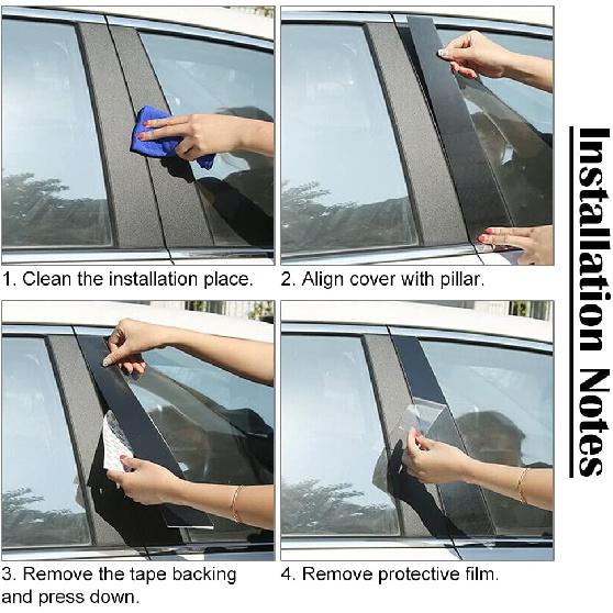 Three T Car Auto Side Door Window Pillar Posts Cover Trim For Chevrolet Malibu 2016 2017 2018