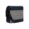 New COACH Map Cow Leather Patchwork With Fabric Shoulder Bag Crossbody Bag Medium Size Men's Midnight Blue & Gray CE534-QBV41