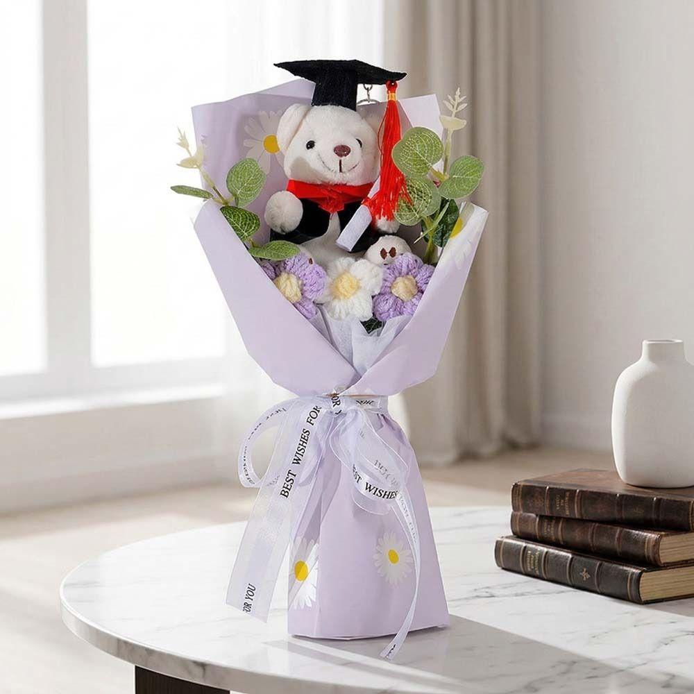 Stuffed Little Bear Doll Bouquet Cartoon Simulated Bear Doll Bouquet  Graduation Gifts