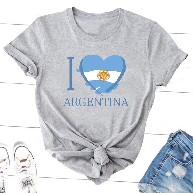 I Love Argentina Tshirts Women Unisex Casual Argentine T Shirt O Neck T Shirts Oversized Argentinian Flag Graphic Tees Clothes