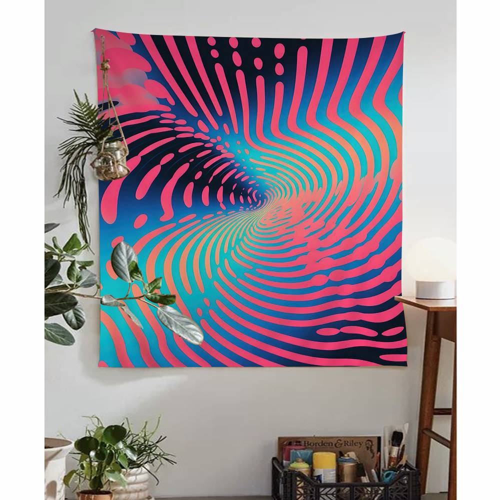 Abstract Futurism Wall Art Dark Colorful Colorful Tapestry Wall Hanging Bohemian Wall Tapestries Mandala Wall Art Decor