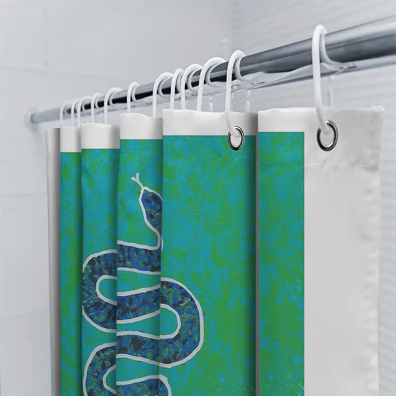 Ocean Waves Shower Curtain Blue Sea Beach Nautical Bathroom Decor Waterproof Fabric Liner Set