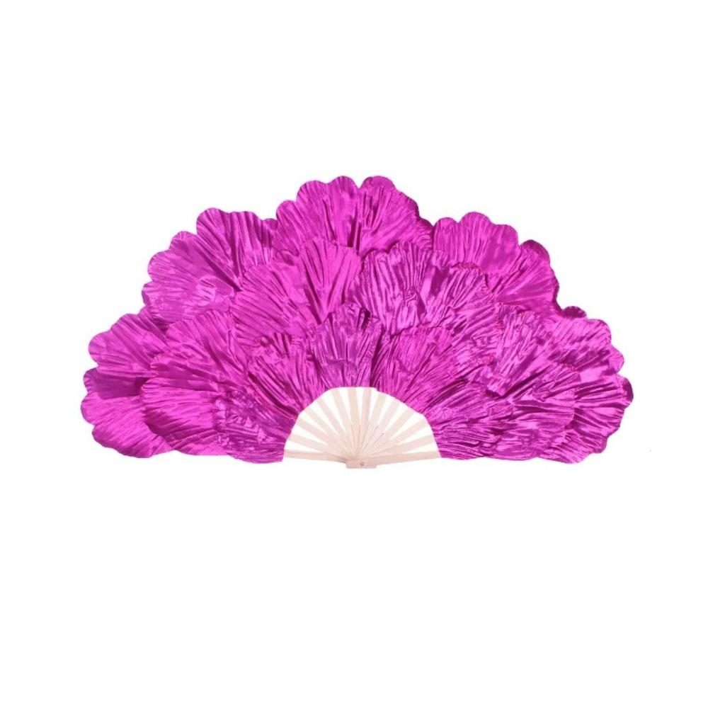 

Веер для выступления в стиле Янко в китайском стиле, бамбуковый каркас, складной веер с цветком, веер для танцев с лепестками пиона, подарок 75CM Right Hand розы красного