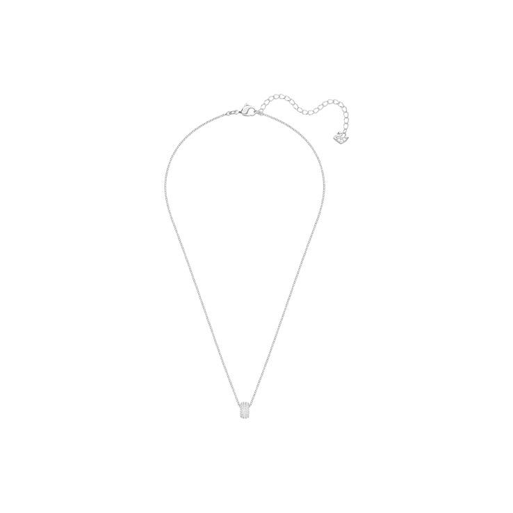 Swarovski Stone Round Rhodium Plated Necklace Women necklace White 5368042