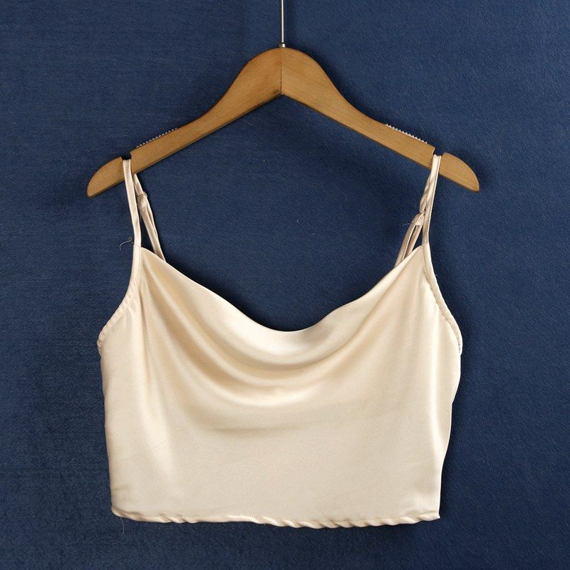 

1047 Ice Silk Sling Summer New Tube Top Adjustable Fashion Short Versatile Vest Women clothes Foreign Trade Rice noodles S