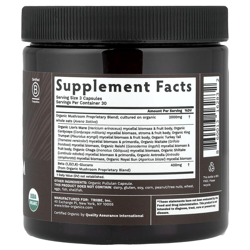 Tribe Organics, Golden Mushroom Blend, 90 Capsules