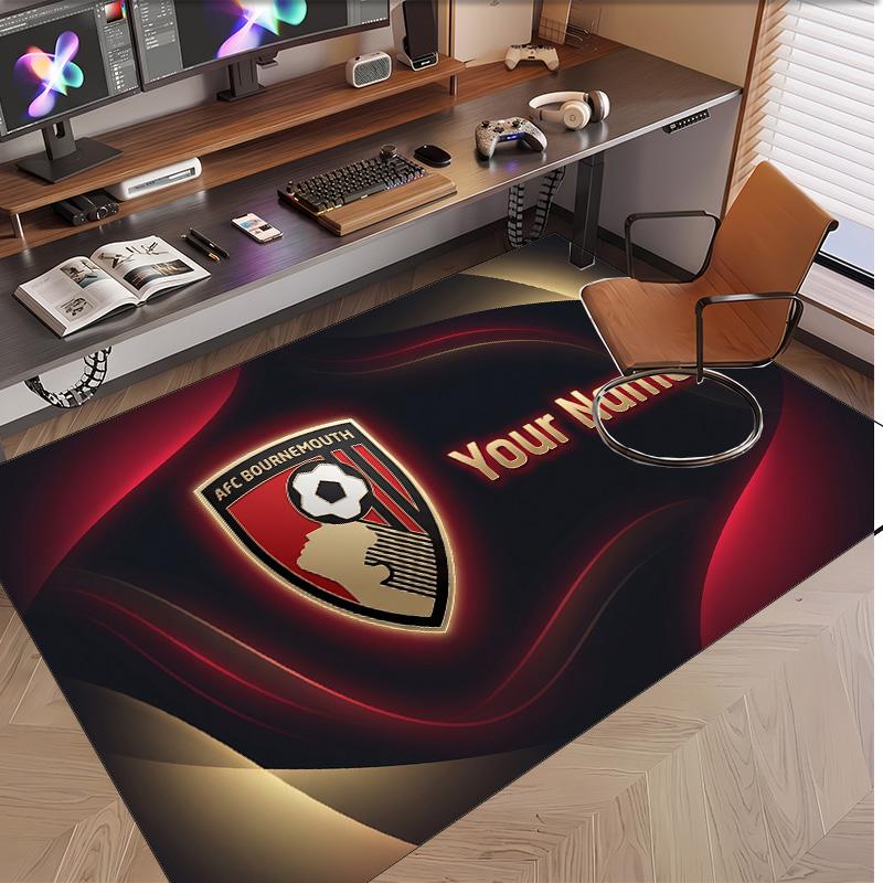Personalized Crystal Velvet Carpet Bournemouth Football Pattern Non Slip Floor Rug
