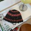 Warm and Cold Hat Versatile Wool Hat Winter Big Head Circumference Women's Face Small Colorful Striped Fisherman Hat Small Flower Pile Hat