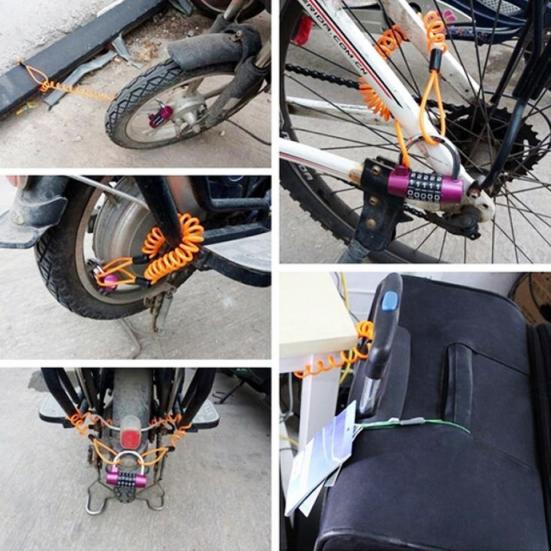 120cm Motorcycle Motorbike Safety Disc Brake Lock Spring Reminder Cable Coil