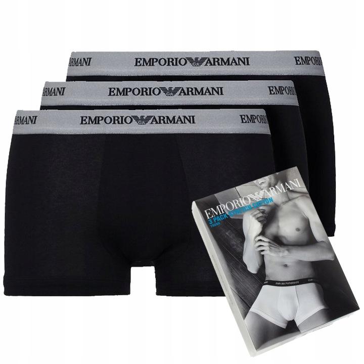 Emporio Armani Black Boxer Briefs Men' Stretch Trunk 3-Pack 111357-Cc717-00120