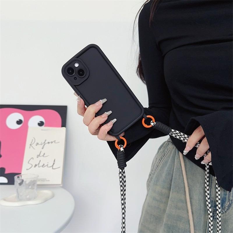 Shockproof Phone Case For iPhone 16 14 13 15 12 11 Pro Max X XR XS 7 8 Plus SE 2020 2022 Crossbody Lanyard Strap Rope Soft Cover